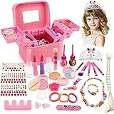balnore Trucco Bambini Set, 34 Pezzi Lavabili Set Trucchi Bambina con Custodia Cosmetica Trucco Ragazza Giocattolo per Compleanno, Festival