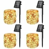 litogo [4 Pacchi] Catena Luminosa Esterno Solare, 56m 480 LED Luci Solari Esterno 8 Modalità Impermeabili Filo di Rame Luci Lucine da Esterno per Giardino, Natale, Patio, Cancello, Matrimonio, Festa