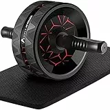ROMIX AB Roller, Professionale Ruota per Addominali con Supporto per le Ginocchi Tappetino Uomini Donne, Addominale AB Wheel Trainer Muscolare Perfett per Palestra Casa Esercizio Fitness Allenamento