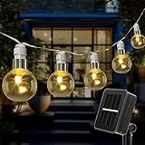 MUSUNIA Solar String Lights Outdoor LED Lampadine 10er Solar String Lights Outdoor Resistente alle intemperie con 8 modalità, SMD 2835 LED, Bianco caldo 3000k, Per la decorazione del balcone, Giardino