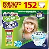 Babylino Sensitive Pannolini Mutandina Taglia 7, Pants Extra Large Plus (15-25 Kg), 152 Unità