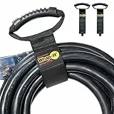 Easy-Carry Wrap-It Storage Straps (Cinghie di Stoccaggio) - 558mm Confezione da 2 - Gancio e cavo ad anello per impieghi gravosi Cinghia per il trasporto, gancio e organizer con per tubi da giardino