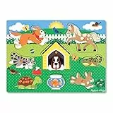 Melissa & Doug Puzzle in legno per bambini animali domestici, Regalo bambina e bambino, Giochi a incastro con animali per bimbo o bimba, Gioco puzzle pezzi grandi bambini 2, 3, 4, 5 anni