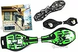 Skate Board Wave 2 Ruote WAVEBOARD Skateboard Ruote LUCI LED Teschio E Fantasie Varie