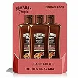 Hawaiian Tropic Tanning Oil SPF 0 - Olio solare abbronzante non protetto, acceleratore abbronzante cutaneo, fragranza tropicale, confezione da 3 unità x 200 m