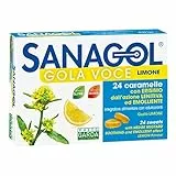 Sanagol Integratore Alimentare Gola você, Senza Zucchero, Multicolore, Limone, 24 Caramelle