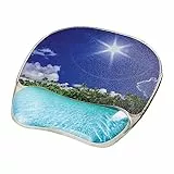 Fellowes 9202601 Mouse Pad con Poggiapolsi Photo Gel, Tropical Beach
