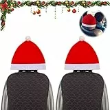 2PCS Cappello di Natale, Copri Poggiatesta per Auto, Copri Poggiatesta per Seggiolino Auto con Cappello da Babbo Natale, Accessori per la Comune Alla Maggior Parte Delle Auto