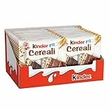 Kinder Cereali - 40 Tavolette di Cioccolato Puro Cacao, Snack Dolce Ripieno al Latte e ai 5 Cereali Soffiati e Tostati, 20 Confezioni