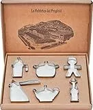 Alessi ACOOKIESET - Formina per biscotti in metallo, 6 pezzi