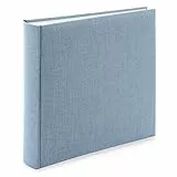 Goldbuch SummerTime Trend 2 Pagine Bianche, Libro Jumbo con Copertina in Lino e Pergamena, Album Fotografico da incollare, per 600 Foto, Blu/Grigio, Carta, 30 x 31 cm, 100 Seiten