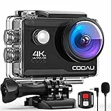COOAU Action Cam HD 4K 20MP WiFi Con Microfono Esterno Fotocamera Sott'acqua 40M con Telecomando Videocamera Impermeabile 170° Grandangolare Time Lapse/2 Batterie 1200mAh/Accessori