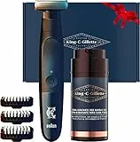 King C. Gillette Style Master, Regolabarba Uomo Senza Fili Per Regolare, Rifinire E Radere La Barba Incolta Con Lama 4D E Crema Idratante Barba E Viso Con Complesso Di Vitamina B3 E B5 100 ml