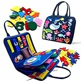 NINGESHOP Busy Board per Bambini, 4 Strati Giochi Montessori, Pannello Sensoriale Montessori, Giochi Educativi 1 2 3 4 Anni, l'apprendimento delle Abilità di Vita