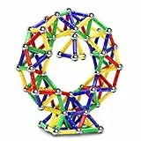Jvchengxi 144 Pezzi Bastoncini Magnetici, Giocattoli Magnetici da Costruzione, Puzzle Blocchi Gioco Impilabile Magnete Kit Costruzione Giocattoli Educativi per Adulti & Bambini