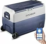 BODEGA 50L Frigo Portatile 12V 220V,Frigo Auto,Doppia Zona,Frigo per Auto con WiFi e Touch Control a LED,Adatto per Viaggi e Feste,Campeggio,ECC.-20℃ a 20℃