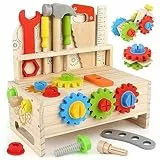 Vanplay Giochi Bambini, Banco da Lavoro, Cassetta Attrezzi, in Legno, Giocattoli 3 4 5 Anni (41 Pezzi)