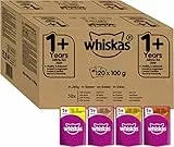 Whiskas 1+ Cibo umido per gatti per gatti adulti, 120 buste (120 x 100 g)