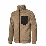 TONY BACKER Giacca Felpa in Peluche uomo in Pile Casual Caldo (XXL, CAMEL)