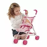 Rocco Giocattoli- Bambolina-Bambola con Passeggino, Multicolore, 34 cm, FB915WB