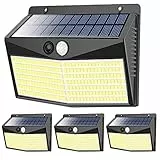 Luce Solare Led Esterno - 248 LED Faretti Solari a Led da Esterno Lampada con Sensore di Movimento Energetico 3 Modalità IP65 Impermeabile 270° Illuminazione per Giardino Corridoio Vialetto -4 pezzi