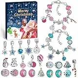 WEVOL Calendario Avvento 2023 Bambina Natale Ragazze Calendario dell Avvento Kinder Fai da Te Gioielli Artigianato Regali Braccialetti con Ciondoli Regalo di Natale Ragazze 5 6 7 8 9 10 11 12 13 Anni