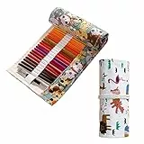 2 Pezzi Custodia per Avvolgere, Matita di Tela, 36 Fori per Matite Colorate Astuccio a Rotolo Astuccio Arrotolabile in Tela per Schizzi, Disegni, Scrittura, per Studenti Pennello Pittura Artista