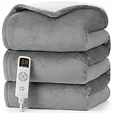 EHEYCIGA Coperta Elettrica, 180x130cm, 6 Livelli di Riscaldamento, Timer 10H, Riscaldamento Rapido, Lavabile in Lavatrice, Per Divano, Letto