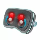 HoMedics Cuscino Massaggiante Shiatsu da Viaggio, Massaggiatore Cervicale Elettrico Multiuso Gel con Funzione di Riscaldamento per Rilassare Collo, Spalle, Schiena, Zona Lombare e Gambe, Ricaricabile