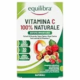 Equilibra Integratori Alimentari, Vitamina C 100% Naturale, Integratore Sistema Immunitario, Riduce Stanchezza e Affaticamento, Aroma Naturale Arancia Rossa, 30 Compresse Masticabili