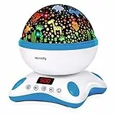 Moredig - Lampada Proiettore Stelle Soffitto Bambini, Lampada Notturna per Bambini con 8 Colori, Telecomando, Timer, Lampada Proiettore Bambini con Musica Regalo Neonato, Compleanno, Regali Natale