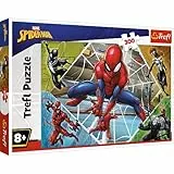 Trefl- Ein fröhlicher Tag für, Thomas And Friends 300 Elementi, L'incredibile Spiderman, per Bambini da 8 Anni Puzzle, Colore Marvel, der erstaunliche, 23005