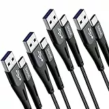 Cavo USB C [4Pezzi,1m 2m 2m 3m] Nylon Intrecciato Cavo USB Tipo C di Ricarica Rapida e Trasmissione per Samsung Galaxy S22/S21/S20/S10/S9/S8/A12/A52/A51/A71 S10/ S9/ S8 Plus, Huawei,Xiaomi…