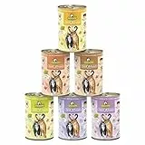 GranataPet DeliCatessen Multipack 3 senza pesce, scatolette gatto assortite, cibo umido per gatti senza cereali, alimento umido per gatti con elevato contenuto di carne e oli di qualità, 6 x 400 g