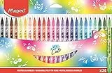 Maped - Pennarelli Collection Mini Cute - 24 pennarelli per Coloriage Trop Mignons - Lavabili e resistenti all'asciugatura - 24 pennarelli Decorati Mini Cute 845406 Multicolore