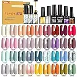 LEVIPE 45Pz Smalto Semipermanente Unghie, con Base Coat e Glossy e 3 Liner Gel, Kit Manicure Smalto 8ml