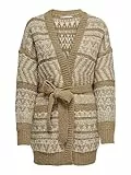 ONLY Onlmonolisa Life L/S Cardigan Knt Felpa, Tannino/Motivo: Betulla, S (Pacco da 3) Donna