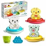 LEGO 10965 DUPLO Ora del Bagnetto: Il Treno degli Animali Galleggiante, Giochi Vasca da Bagno per Bambini con Ciambelle, Secchio e 3 Animali Giocattolo