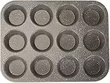 Aeternum Bakeware Petravera Stampo per Muffin da 12 Pezzi, Antiaderente in Carbon Steel, Pasticceria