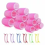 Bigodini Grandi per Capelli Lunghi, 30 Pezzi Bigodini Grandi per Volume, 44/36/25mm Bigodino Grande per Ciuffo, Bigodino Grande, con 12 Clip a Becco D'anatra Adatto per Donna e Bambino
