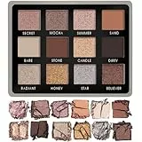 Palette Ombretti Neutri Smokey Nude - 12 Colori Brillanti e Opachi Altamente Pigmentati per Trucchi Occhi Natural - Make Up Professionali Formato Viaggio Con Specchio