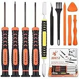 JOREST Kit di Smontaggio PS4 PS3 PS5 Xbox one/360, 11pcs Set Pulizia, Strumento Riparazione per Controller e Console, con Cacciavite Torx T6 T8 T10 e PH0, Piede Porco, Pinzette, Spazzola