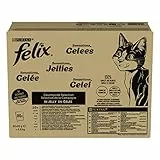 Purina Felix Sensations Cibo Umido per Gatti con Manzo, Pollo, Anatra, Agnello, 80 buste da 85g, 1 Unità (Confezione da 1)