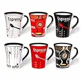 Set Tazzine Caffè in Porcellana - 6 x 125 ml - Tazze Cappuccino - Particolari - Espresso