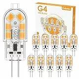 Cnkeeo Lampadine LED G4, 10 Pezzi 2W Lampadina G4, Equivalente 20W Lampada Alogena, Bianco Caldo 3000K 200LM, AC/DC 12V Non Dimmerabile, G4 LED Risparmio Energetico e Protezione Occhi