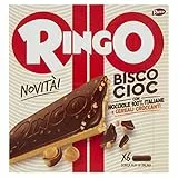 Pavesi Ringo Bisco Cioc Nocciole, Biscotto Ripieno di Crema con Nocciole Italiane 100% e Copertura di Cioccolato per Snack Dolce e Gustoso per la Merenda - Confezione da 6 Snacks - 162 g