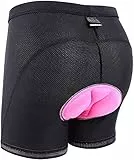 Sportneer Pantaloncini da Ciclismo, Imbottiti 3D per Bicicletta, con Design Antiscivolo per Donna