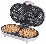 Bestron ADWM1000P Piastra per Waffle a Forma di Cuore, 1000 W, Metallo Plastica, Colore: Rosa