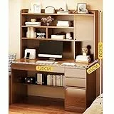 Moderna scrivania da Ufficio con ripiano portaoggetti, Tavolo da scrivania salvaspazio, postazione di Lavoro da Studio con Hutch e libreria, Computer PC Laptop Scrivania con Ripiani