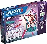 Geomag, Recycled, Costuzioni Magnetiche Effetto Glitter, Barrette Scintillanti e Colorate, Confezione da 60 Pezzi, Plastica 100% Riciclata